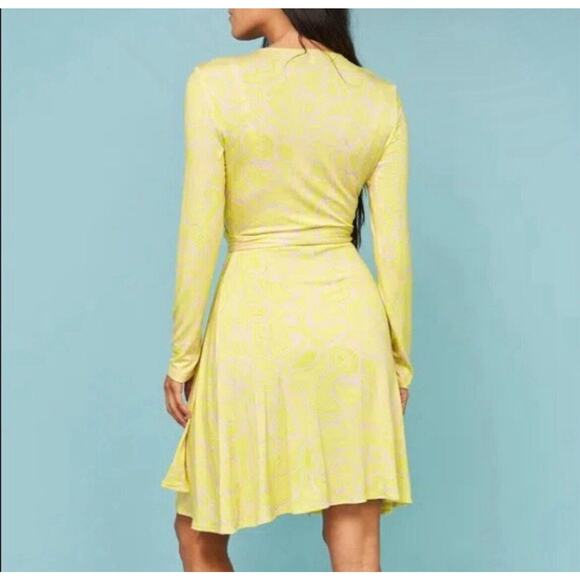 Rhode Maxine Wrap Dress Pastel Abstract Squiggle V-Neck Jersey Size Small NEW! - Picture 3 of 12